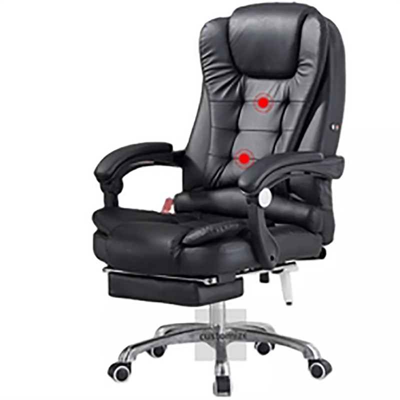 Silla de oficina giratoria reclinable giratoria de masaje ergonómico de cuero Boss 