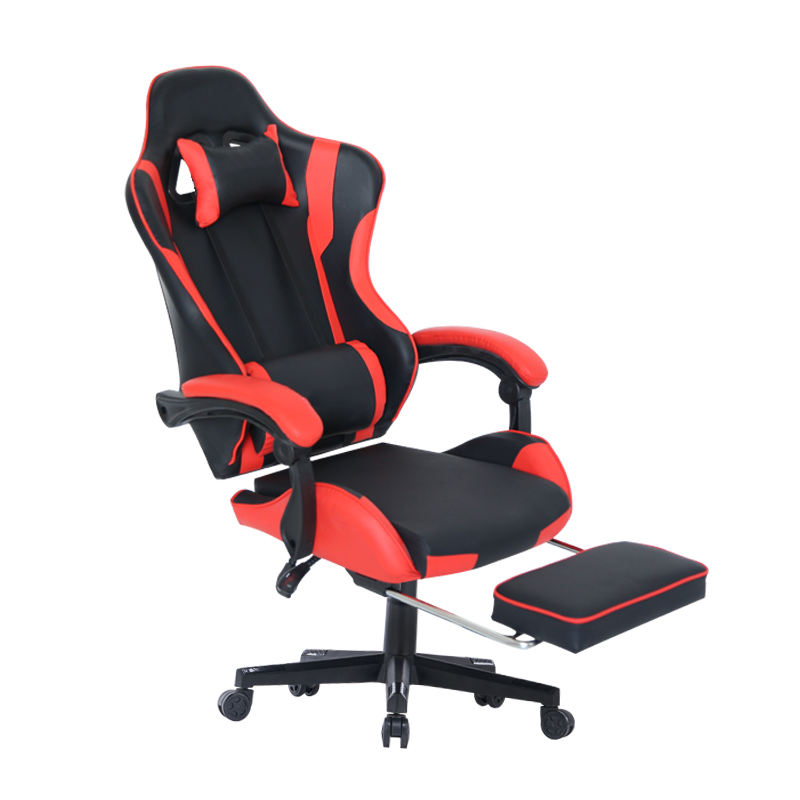 Silla de juego ergonómica de cuero PU colorida, silla de juego roja para computadora 
