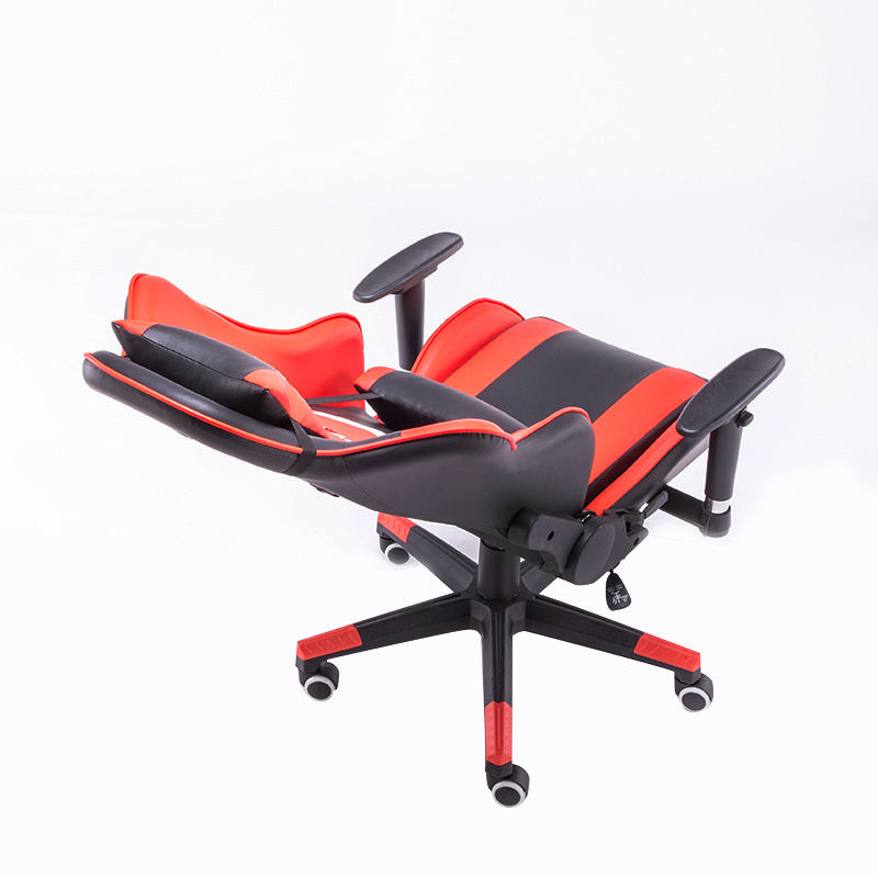 Silla de juego barata, silla reclinable giratoria ergonómica de cuero, silla de juego negra 