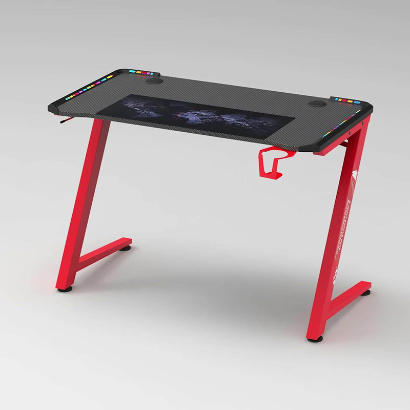 Escritorio de juego personalizada con luz LED, escritorio de juego para computadora portátil 