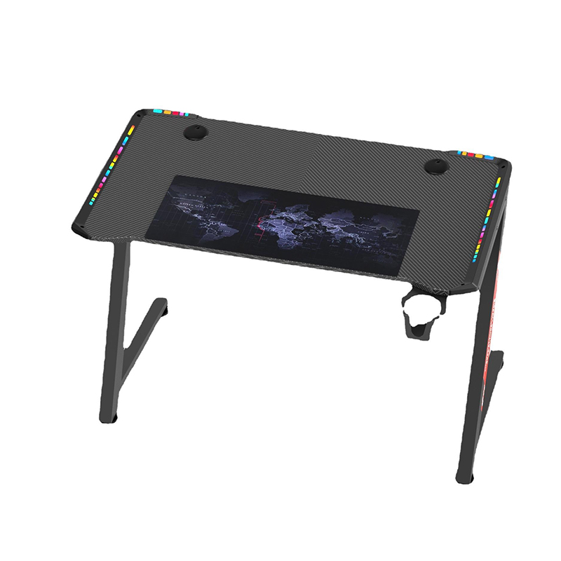 Escritorio de juego personalizada con luz LED, escritorio de juego para computadora portátil 