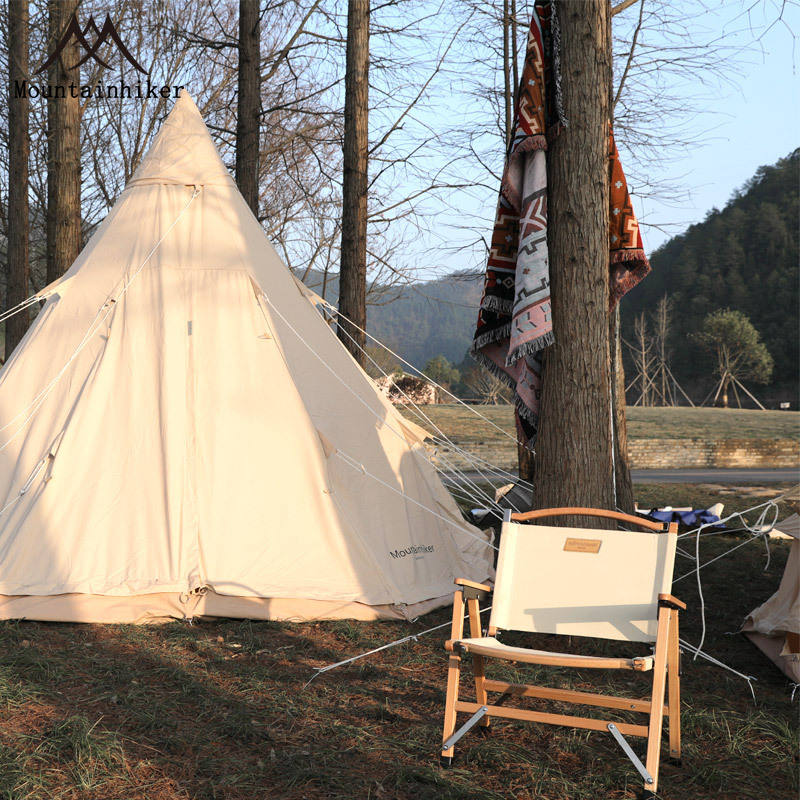 Silla de camping de lona de madera ligera para exteriores 