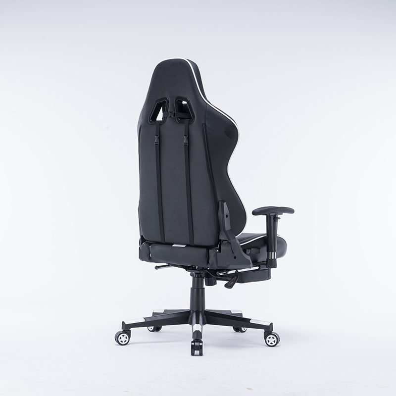 Silla de juego moderna en blanco y negro 