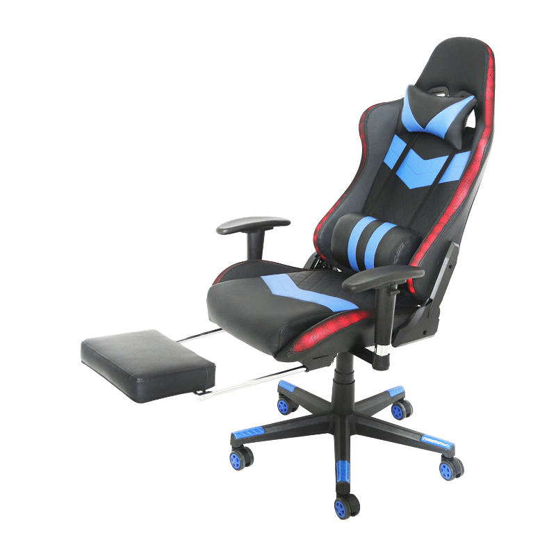 Silla de juego de ordenador giratoria ergonómica de alta calidad, cómoda silla de juego de carreras de cuero 