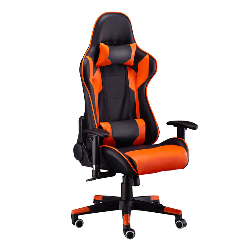 Silla de juego con estructura metálica ajustable de 180 grados, naranja y negra, envío directo 