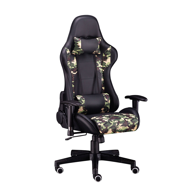 Silla de juego ergonómica, colorida, de cuero PU 