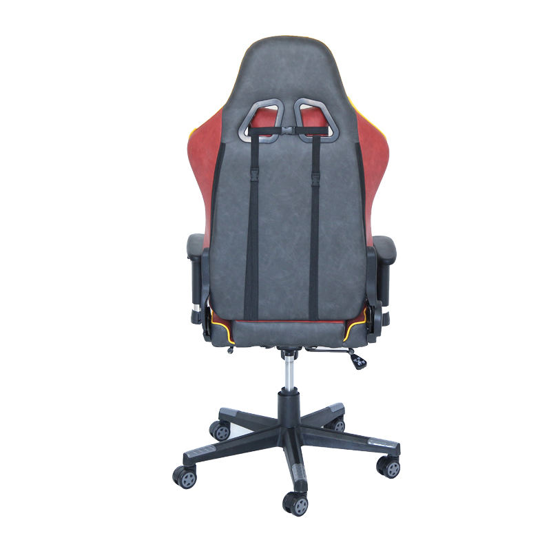 Silla ergonómica de gama alta, gran oferta, retra, de cuero auténtico para juegos con reposapiés 