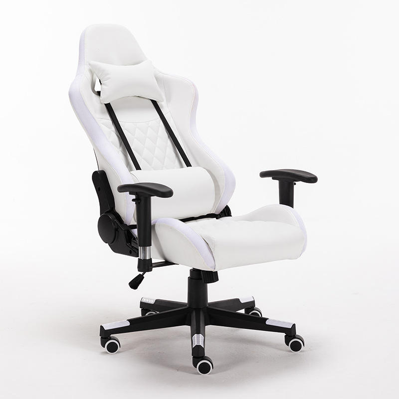 Silla de juego ergonómica blanca con luz LED de moda de venta directa 