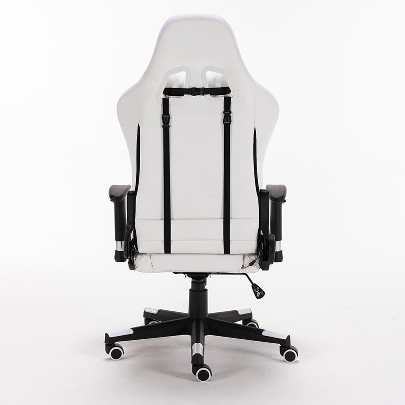 Silla de juego ergonómica blanca con luz LED de moda de venta directa 