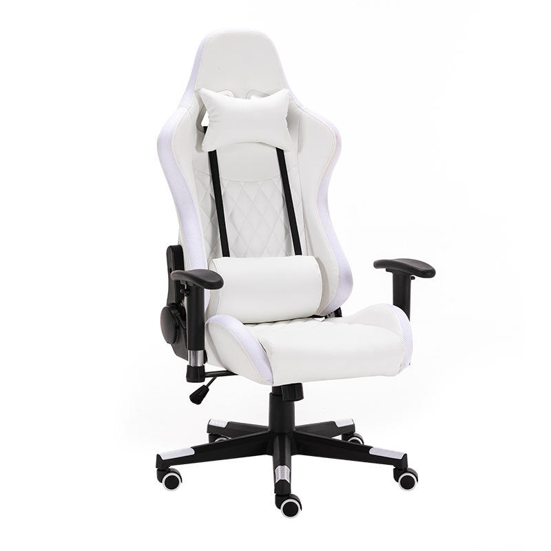 Silla de juego ergonómica blanca con luz LED de moda de venta directa 